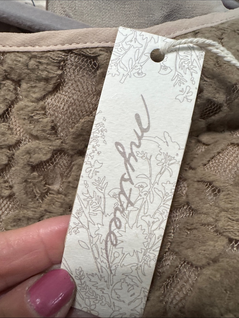 Layered Lace Ruffle Tank Top - Taupe - Picture 5 of 6